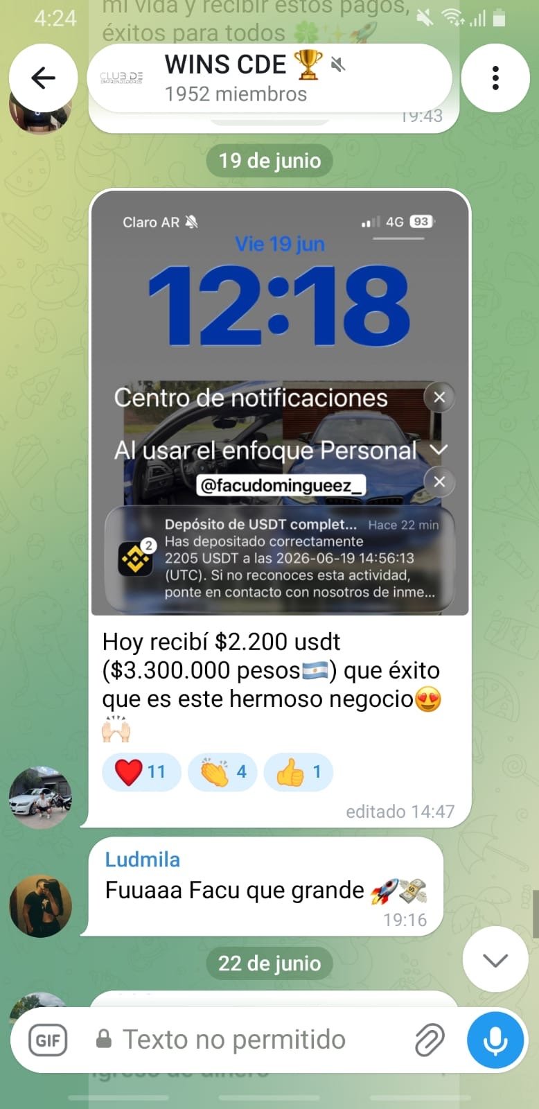 Resultado de un integrante de la comunidad Norvex